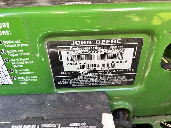 2015 John Deere Z445 Mower/Zero Turn