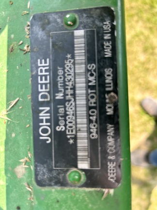 2017 John Deere 946 Mower Conditioner