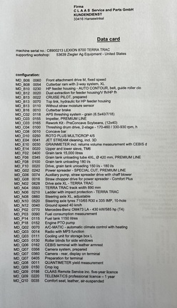 2021 CLAAS 8700TT Combine