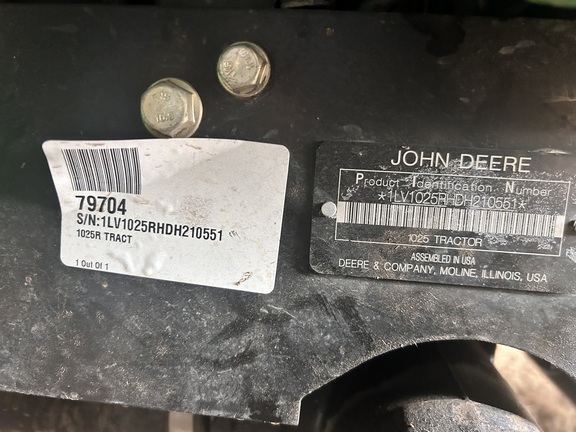 2013 John Deere 1025R Tractor Compact