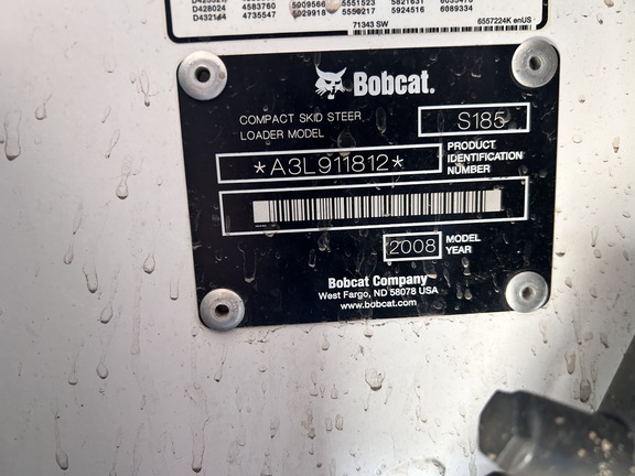 2008 Bobcat S185 Skid Steer Loader