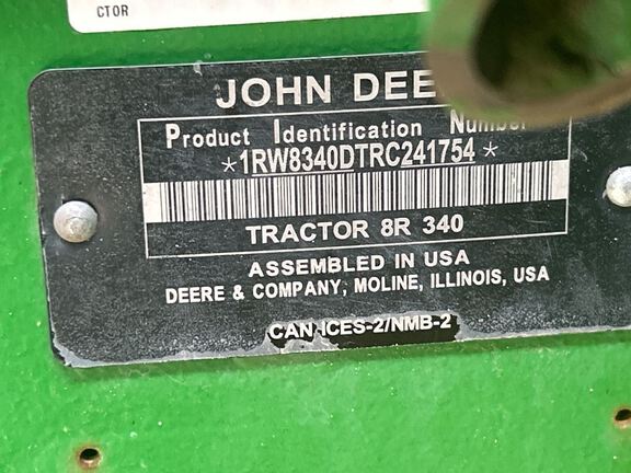 2024 John Deere 8R 340 Tractor
