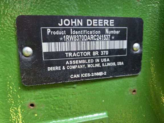 2024 John Deere 8R 370 Tractor