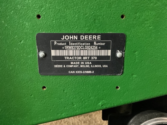 2020 John Deere 8RT 370 Tractor Rubber Track