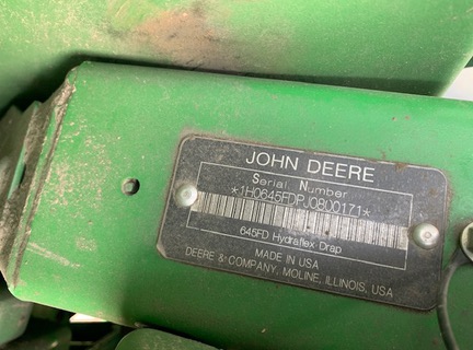 2018 John Deere 645FD Header Combine