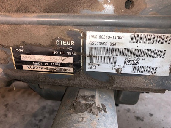 2010 Kubota B2920 Tractor Compact