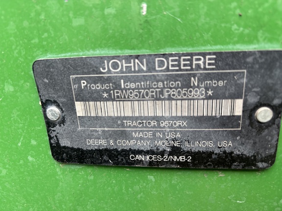 2018 John Deere 9570RX Tractor Rubber Track