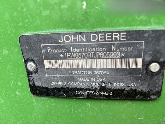 2018 John Deere 9570RX Tractor Rubber Track