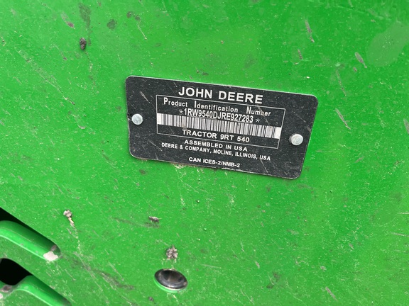 2024 John Deere 9RT 540 Tractor Rubber Track