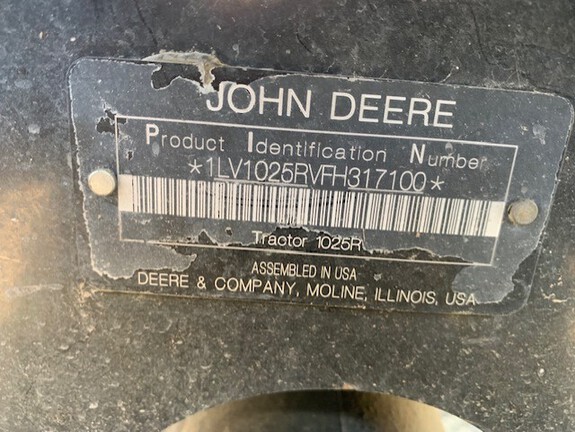 2015 John Deere 1025R Tractor Compact
