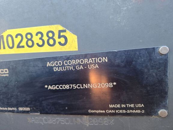 2020 AGCO MT875E Tractor Rubber Track