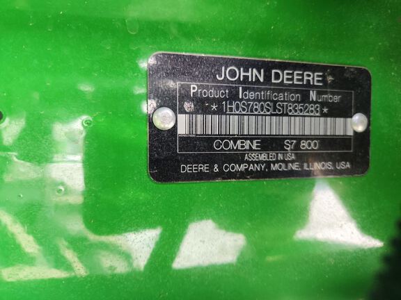2025 John Deere S7 800 Combine