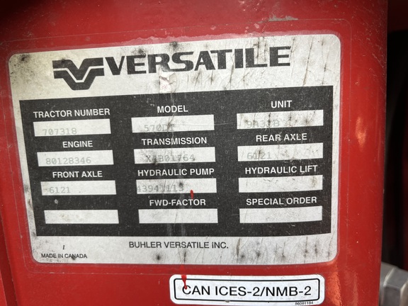 2019 Versatile 570DT Tractor Rubber Track