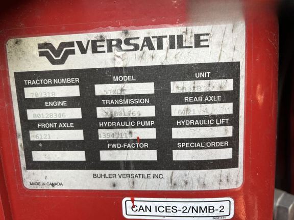 2019 Versatile 570DT Tractor Rubber Track