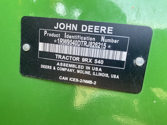 2024 John Deere 9RX 540 Tractor Rubber Track