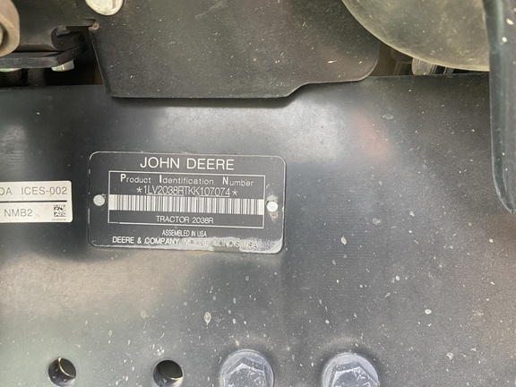 2019 John Deere 2038R Tractor Compact