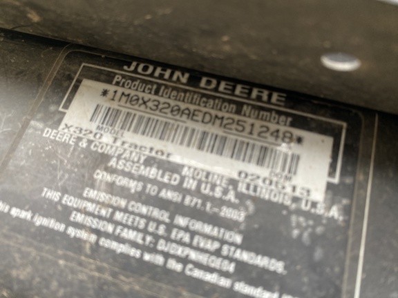 2013 John Deere X320 Garden Tractor