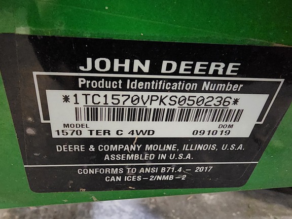 2019 John Deere 1570 Mower/Front Deck