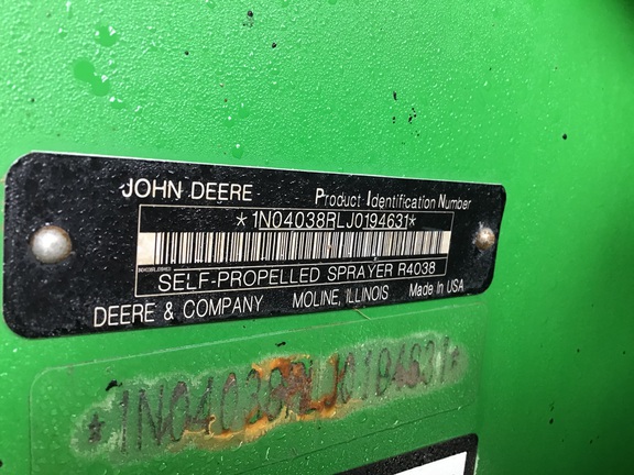 2019 John Deere R4038 Sprayer/High Clearance