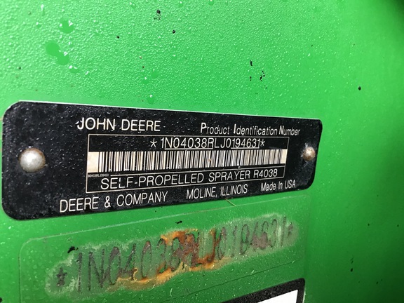 2019 John Deere R4038 Sprayer/High Clearance