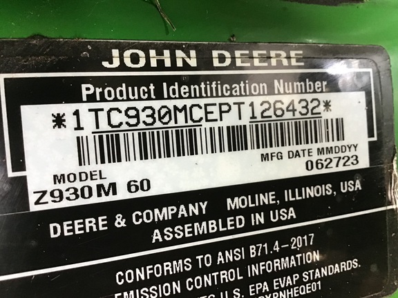 2023 John Deere Z930M Mower/Zero Turn
