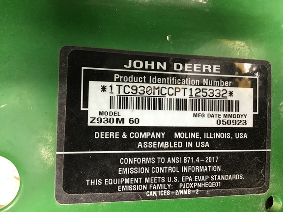 2023 John Deere Z930M Mower/Zero Turn