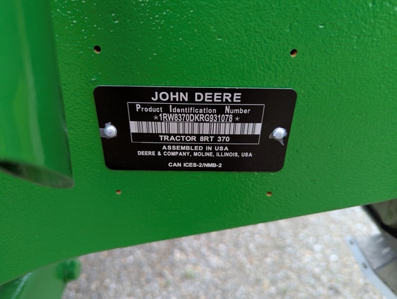 2024 John Deere 8RT 370 Tractor Rubber Track
