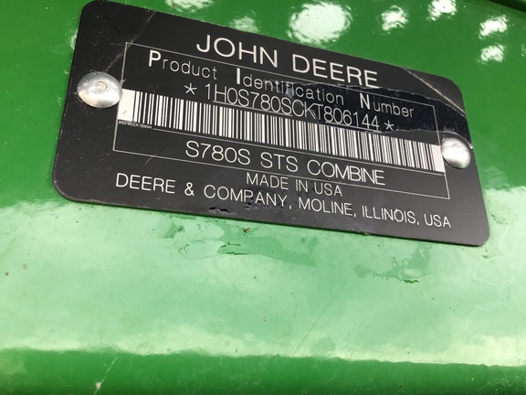 2019 John Deere S780 Combine