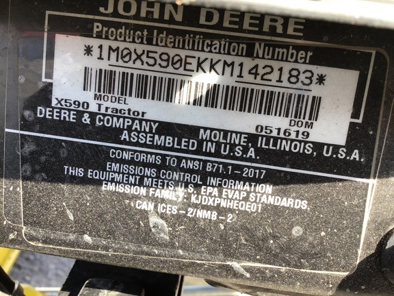 2019 John Deere X590 Garden Tractor