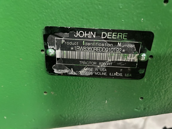 2013 John Deere 8360RT Tractor Rubber Track