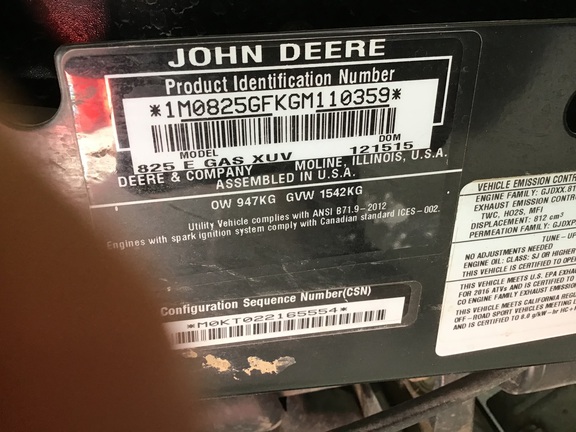 2015 John Deere XUV 825I S4 ATV