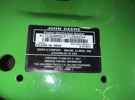 2023 John Deere Z930M Mower/Zero Turn