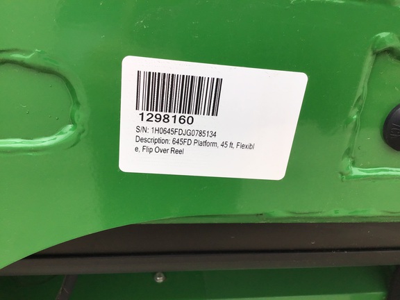 2016 John Deere 645FD Header Combine
