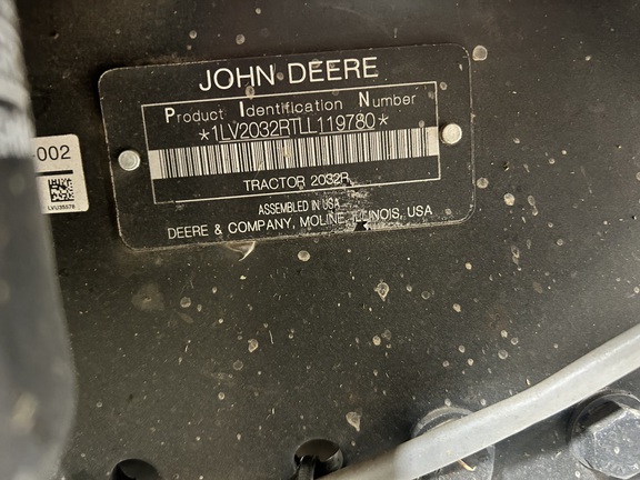2020 John Deere 2032R Tractor Compact