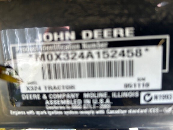 2010 John Deere X324 Garden Tractor
