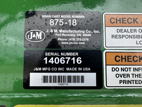 2014 J&M 875-18 Grain Cart