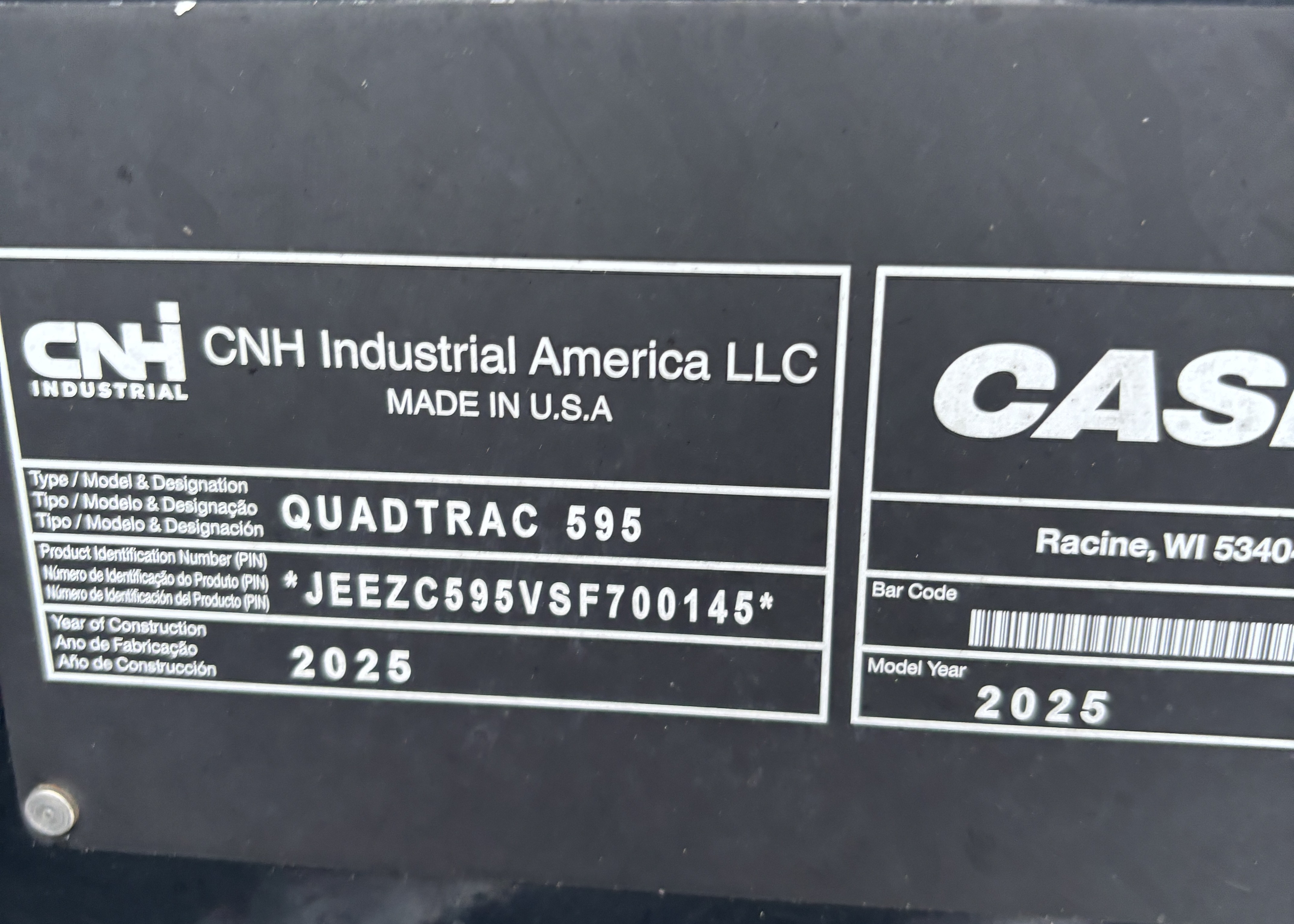 2025 Case IH Steiger 595QT Tractor 4WD