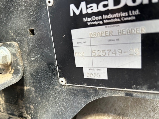 2025 MacDon FD240 Header Draper Flex