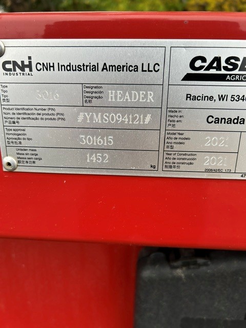 2020 Case IH 3016 Header Pickup
