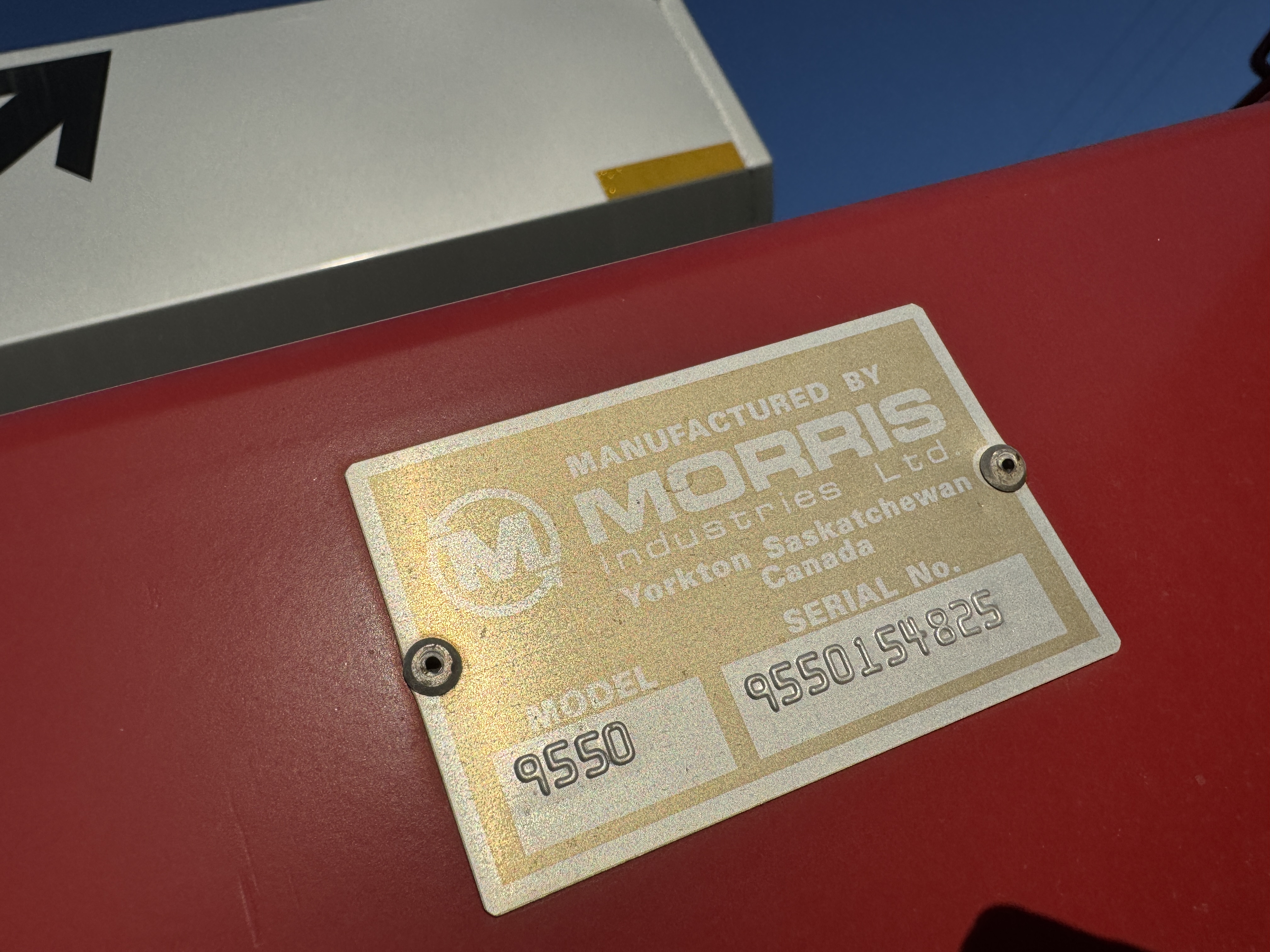 2015 Morris 9550 ICT Air Tank/Cart