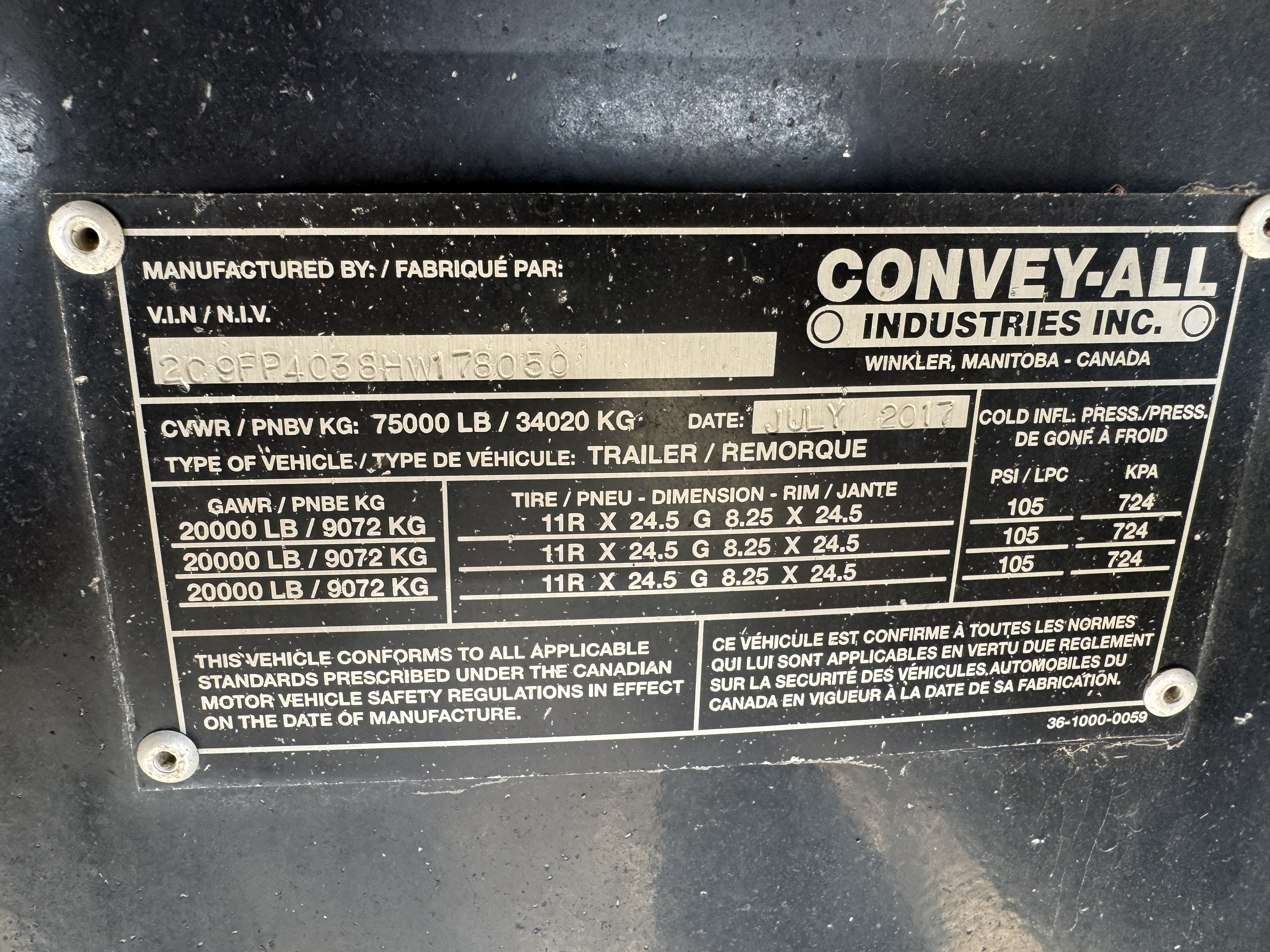 2017 Convey-All CST-1500 Seed Tender