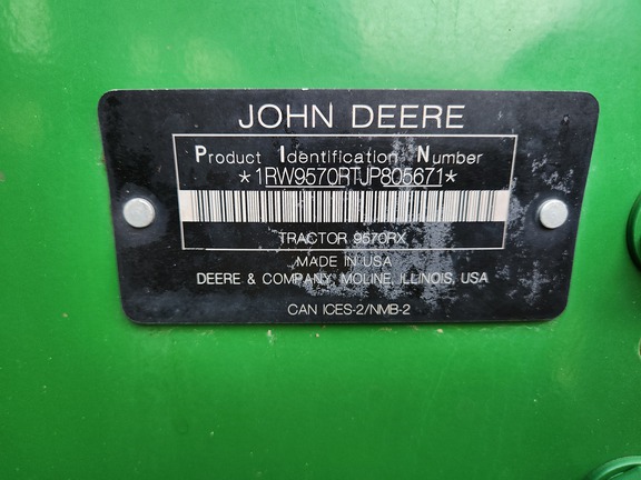 2018 John Deere 9570RX Tractor Rubber Track