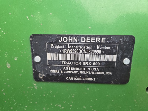 2022 John Deere 9RX 590 Tractor Rubber Track