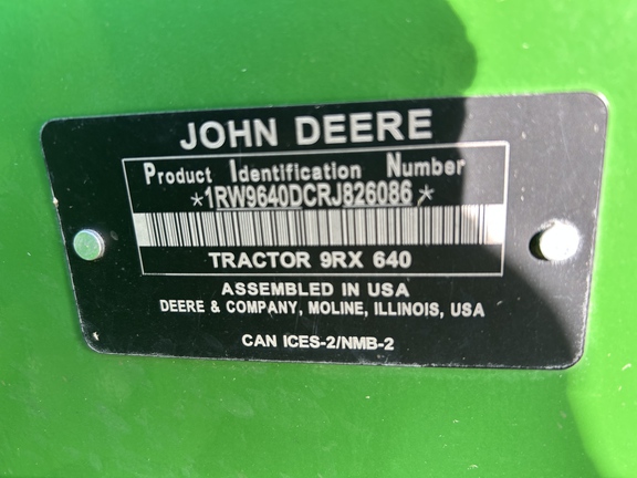 2024 John Deere 9RX 640 Tractor Rubber Track