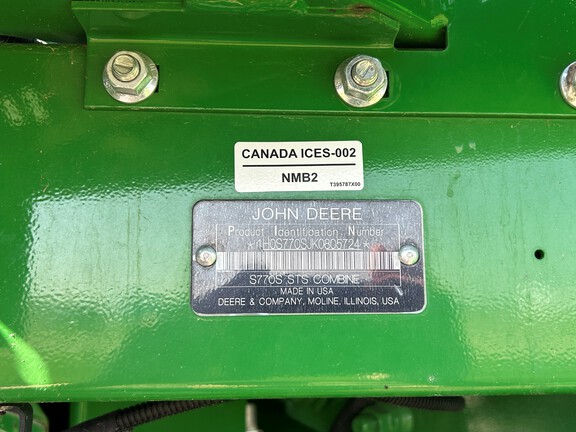 2019 John Deere S770 Combine