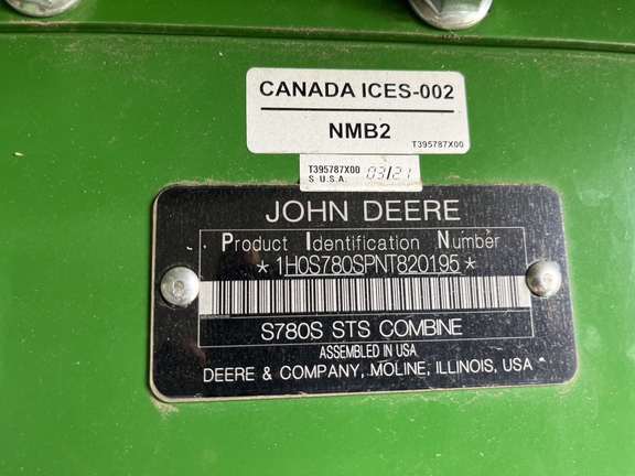 2022 John Deere S780 Combine