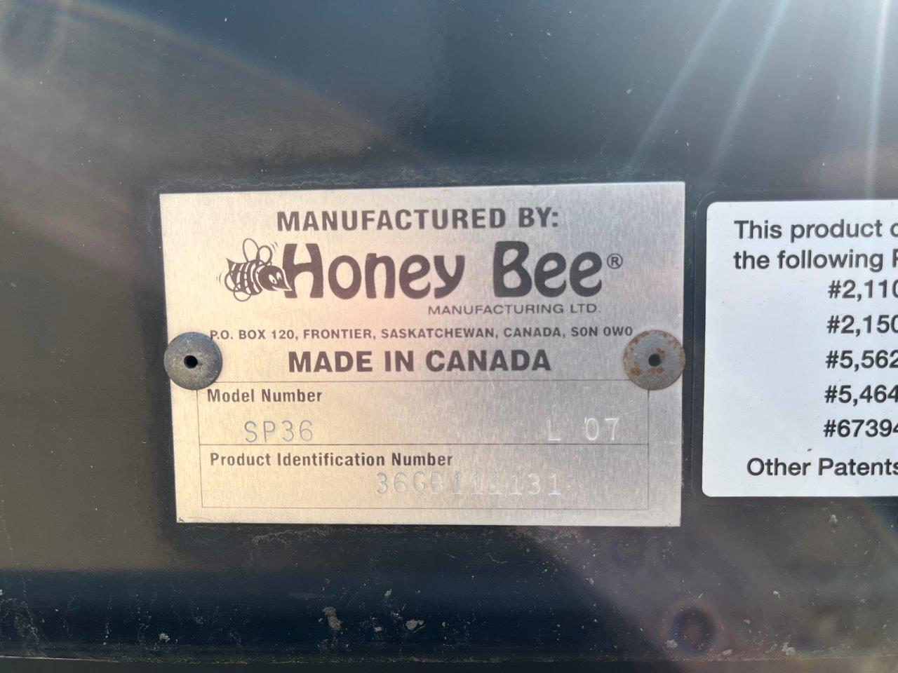 2011 Honey Bee SP36 SK AGCO-Gleaner Header Draper