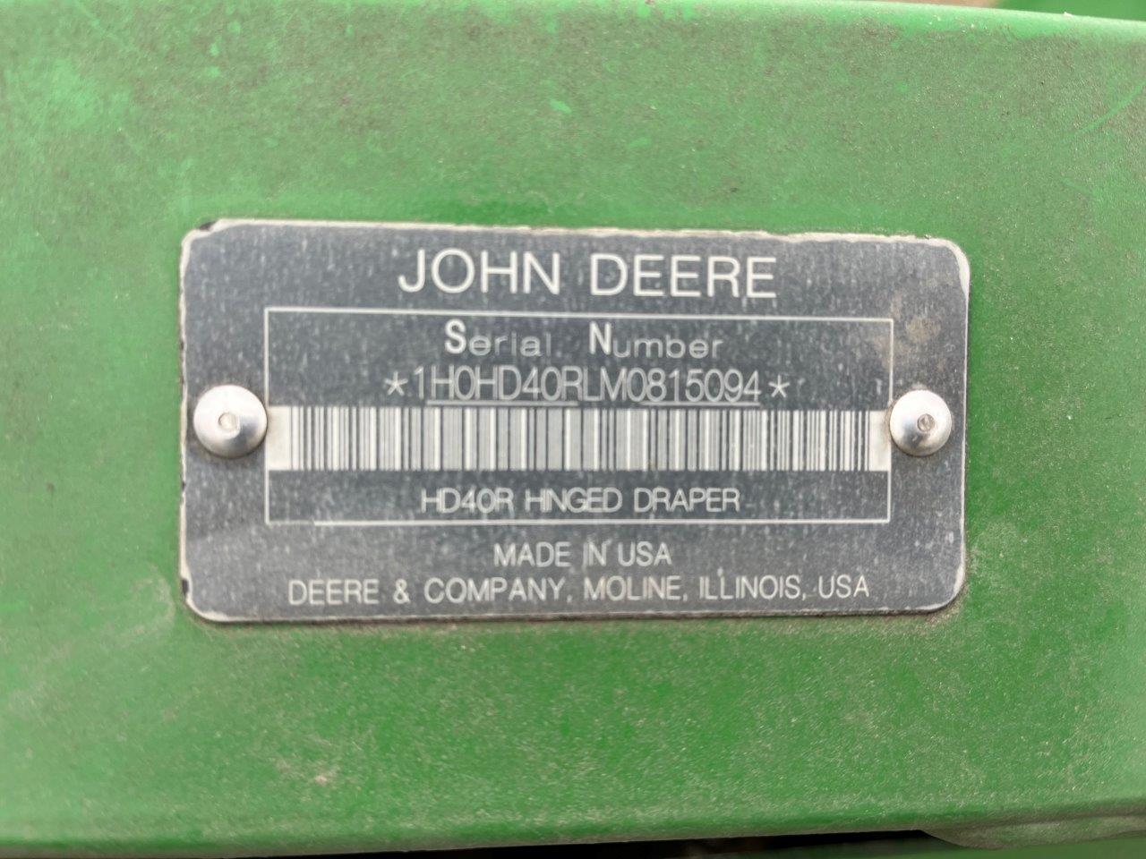 2021 John Deere HD40R Header Draper Flex