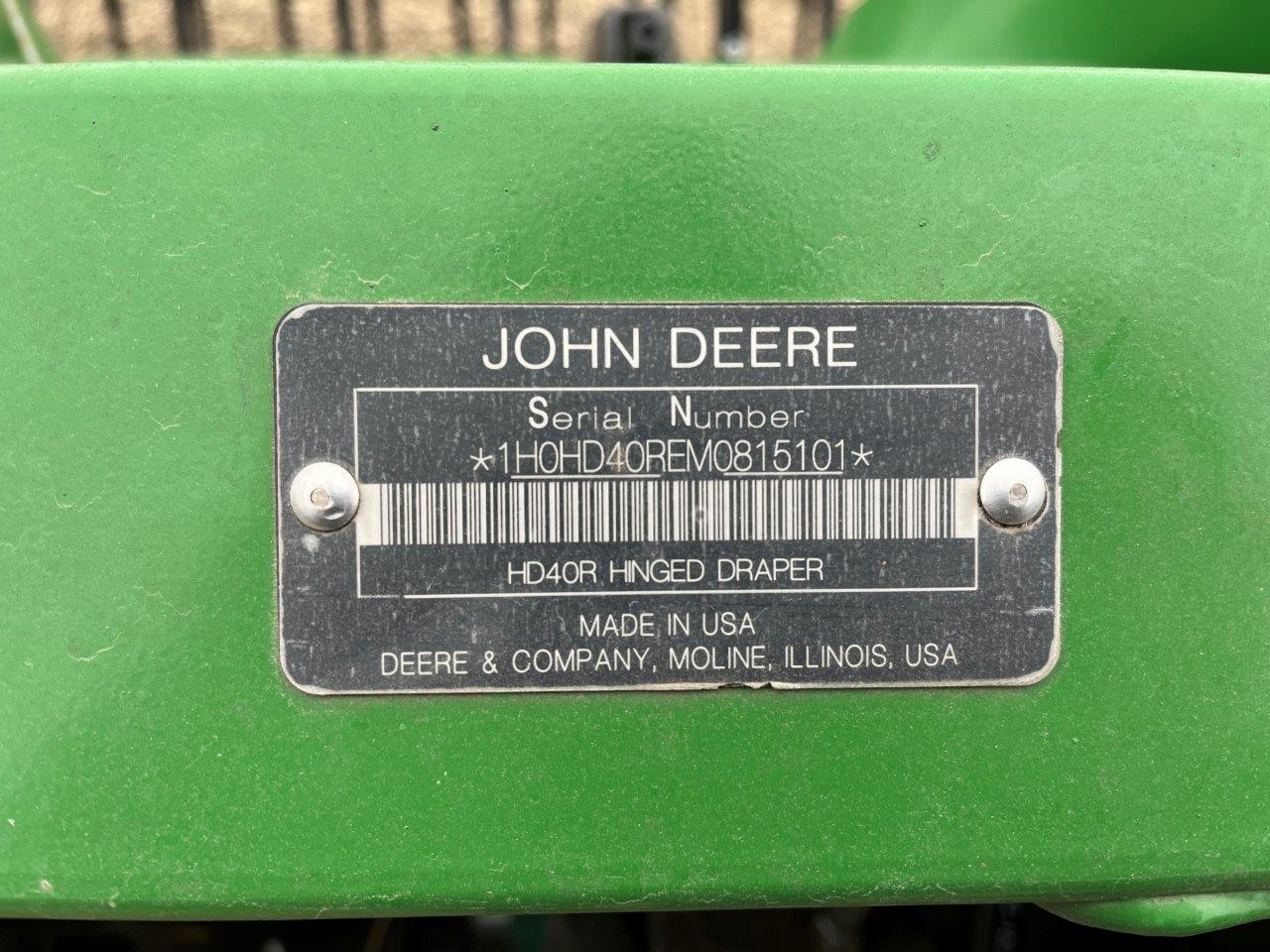 2021 John Deere HD40R Header Draper Flex