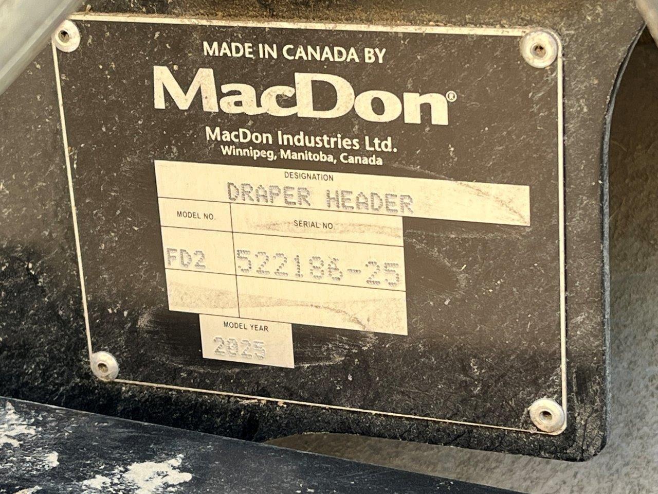 2025 MacDon FD245 CNH-21 Header Draper Flex